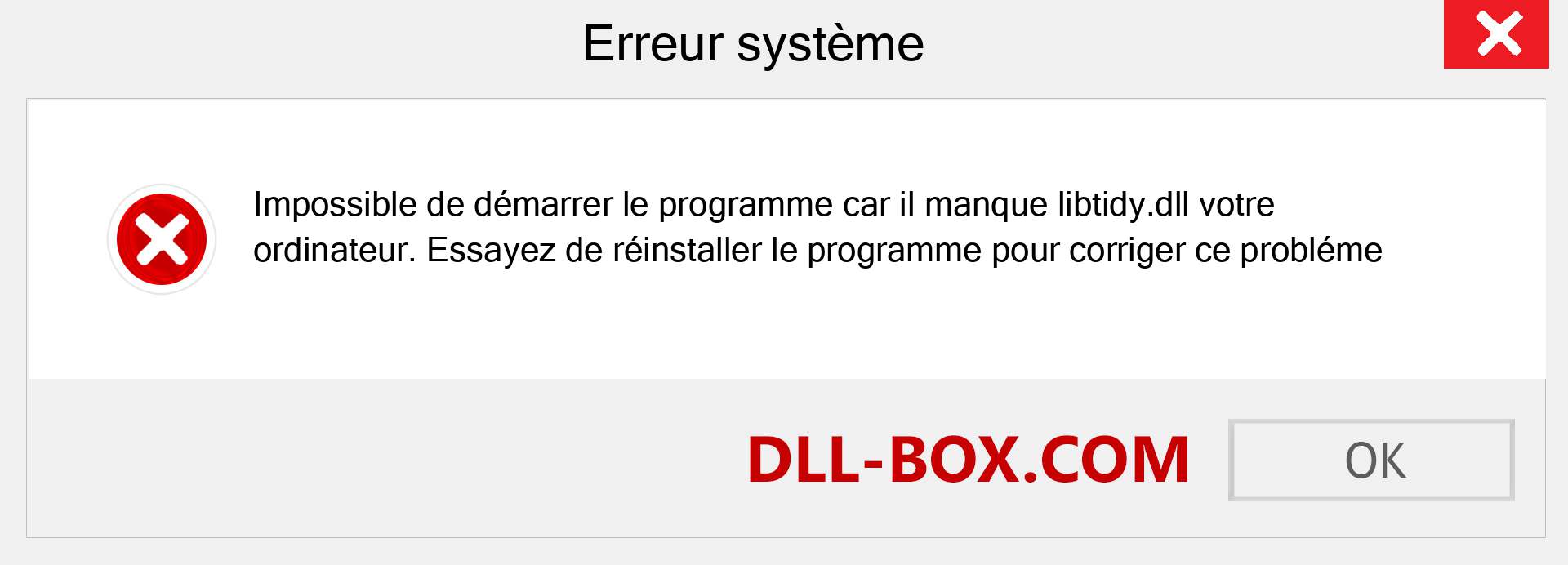 Le fichier libtidy.dll est manquant ?. Télécharger pour Windows 7, 8, 10 - Correction de l'erreur manquante libtidy dll sur Windows, photos, images